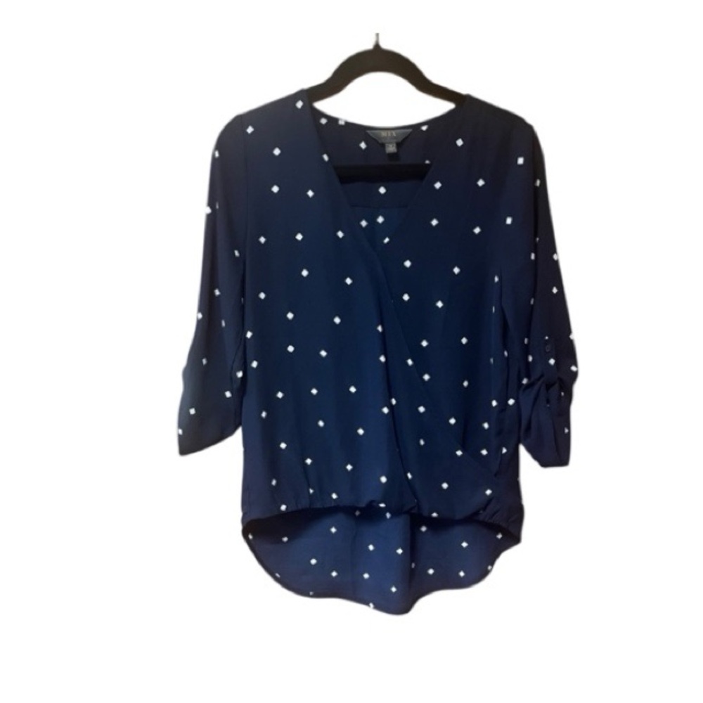 Mix By 41 Hawthorn Faux Wrap High Low Blouse‎